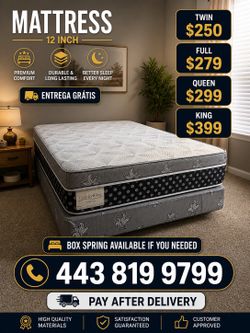 Queen Mattress Come With Free Box Spring - Free Delivery Today