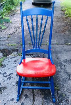 Vintage Chicago Cubs team colored Rockingchair 42 x 17 Handpainted