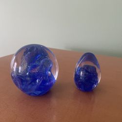 Signed Pair Of Paperweights