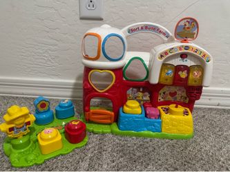 VTech Sort & Build Farm - Shape Sorter, Letters, Numbers, Lights & Sounds