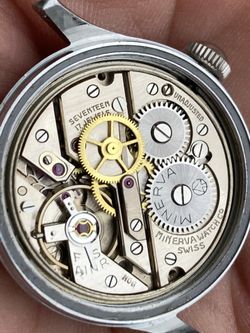 Rare Minerva Cal.49 Double Signed Watch New Old Stock Works Perfectly