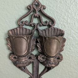 Antique 1800s Double Wall Mount Match Holder