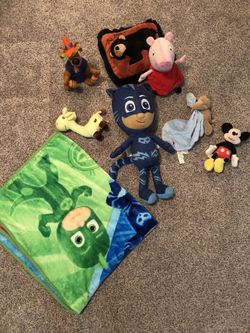 Stuffed Animals (7), and PJ Max throw