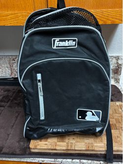 Franklin MLB Baseball/Softball Equipment Backpack Black Gray 2 Pockets Bat Comp
