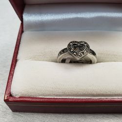Vintage Judith Jack Sterling Silver Ladies Ring Marcasite Size 5