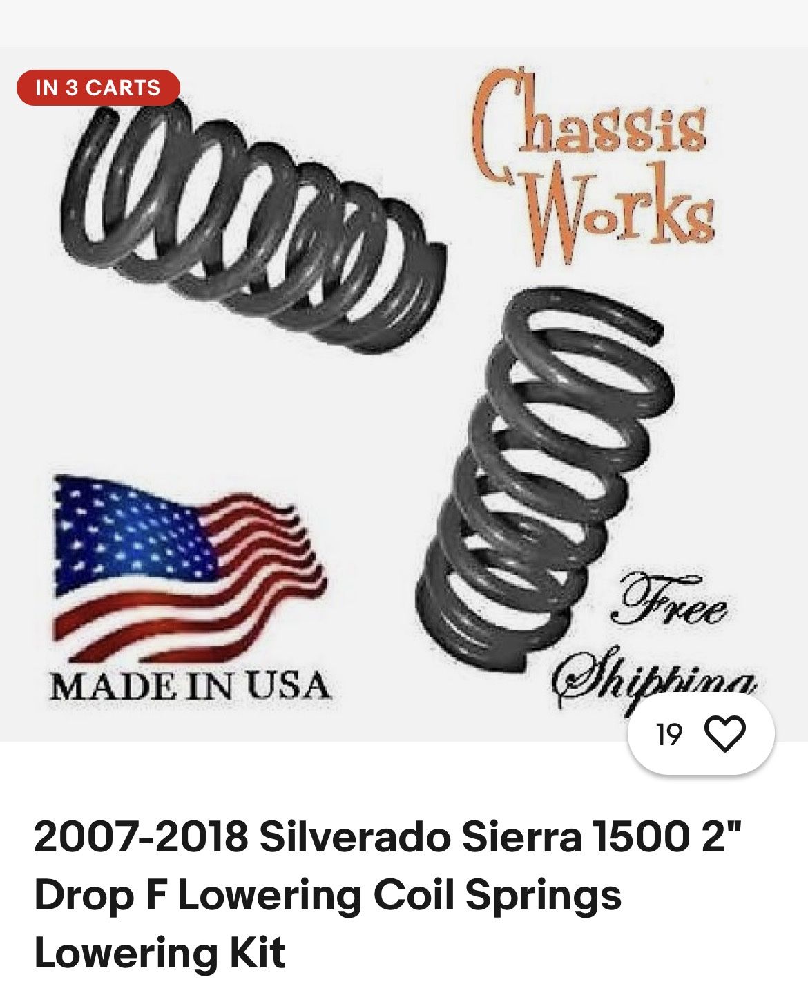 2” Lowering Spring For Chevy/gmc Silverado Sierra