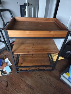 Bar cart with removable serving tray