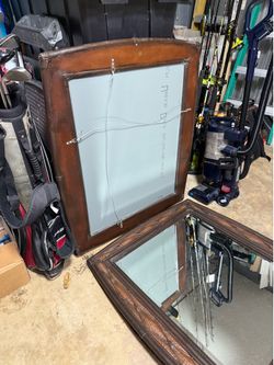 Restoration hardware - Glass Mirror (wood bamboo frame rustic).