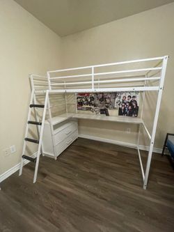 Twin loft bed with desk