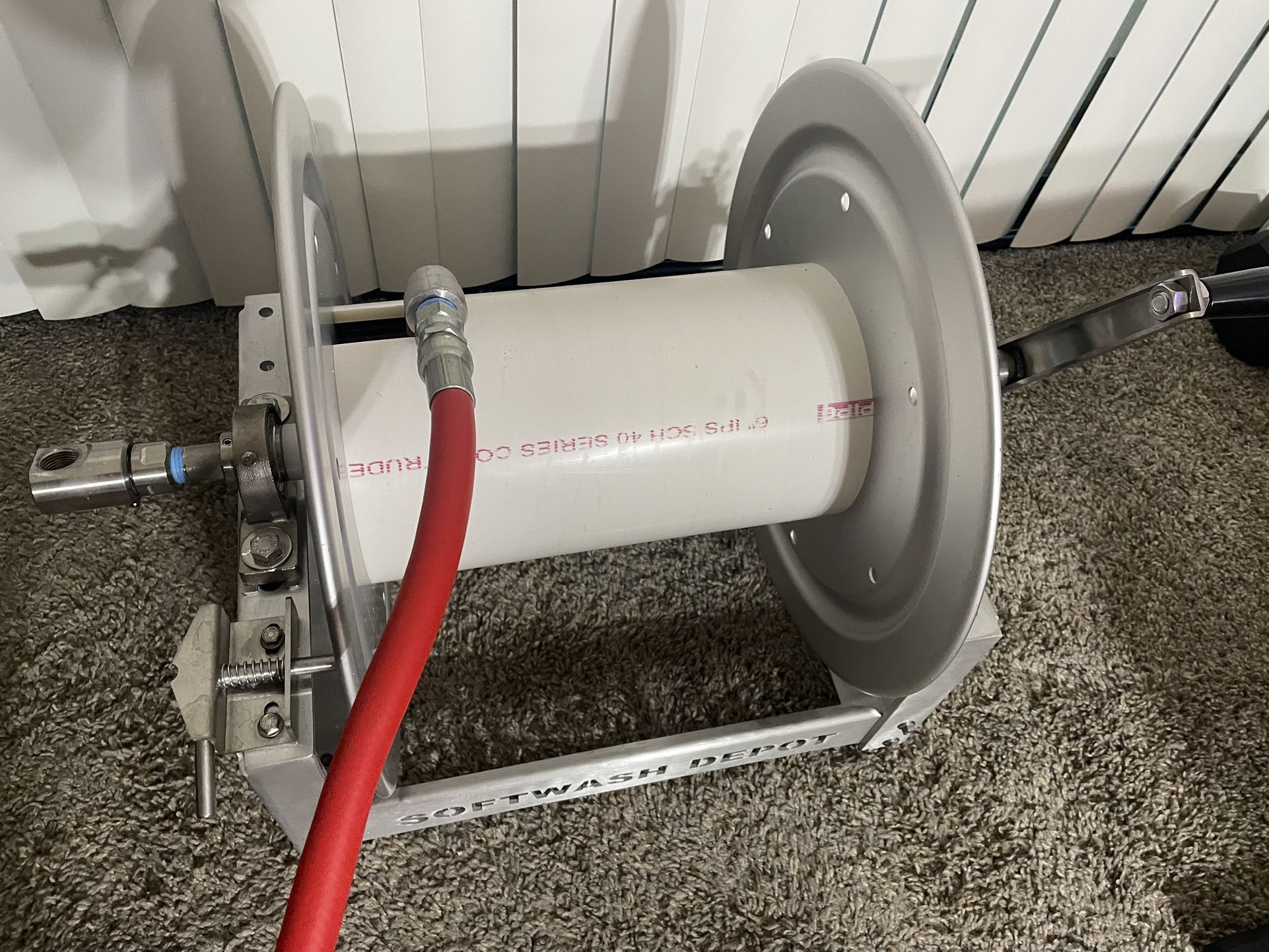 12” Softwash Depot Hose Reel + 200 ft 1/2” Rampage Softwash Hose (Brand New)