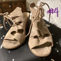 JULIES SHOES:  6-6 1/2, CHUNKY HEELED SANDALS:  #4 - 5 - 6