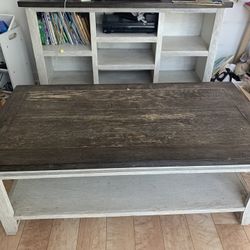 Dixon White Wood Rectangle Coffee Table/ Tv Console