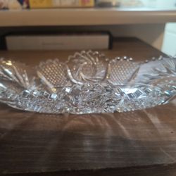 Crystal , Oval Celery Dish
