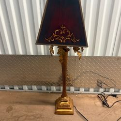 Elegant Vintage Gold Table Lamp With Beautiful Shade