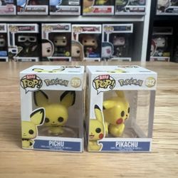 BITTY Pikachu & Pichu Pokemon Funko Pops #579 #842 Pokémon Vinyl Figure TCG Card