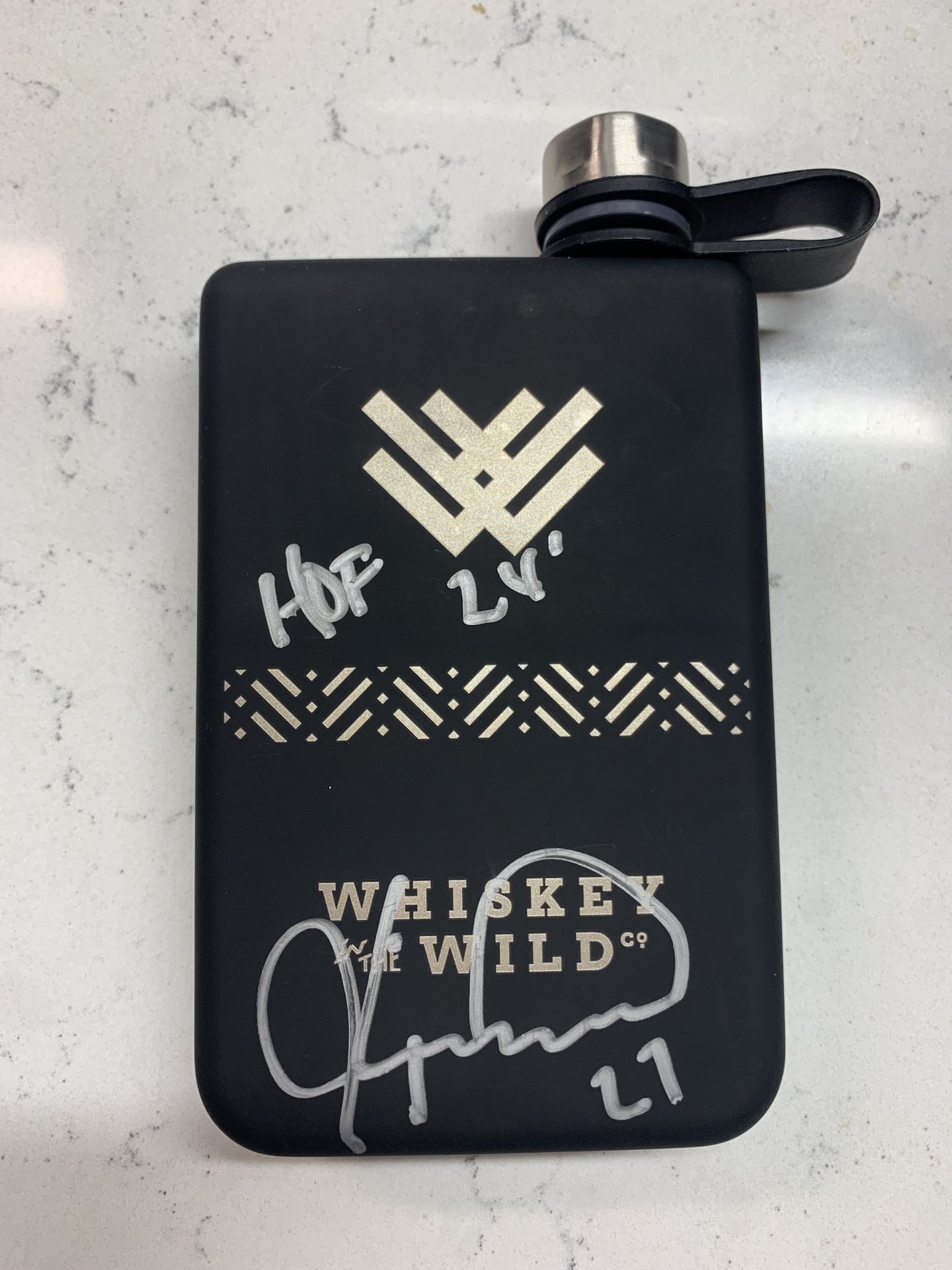 Jeremy Roenick Autographed “Whiskey In The Wild” Flask w/ HOF Inscription