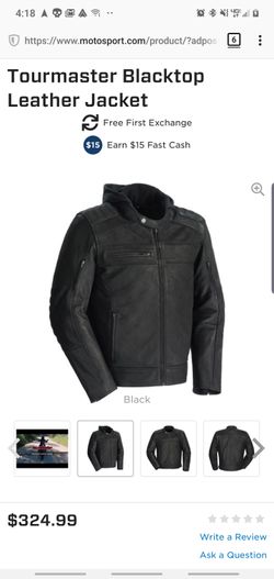 tour master black leather jacket