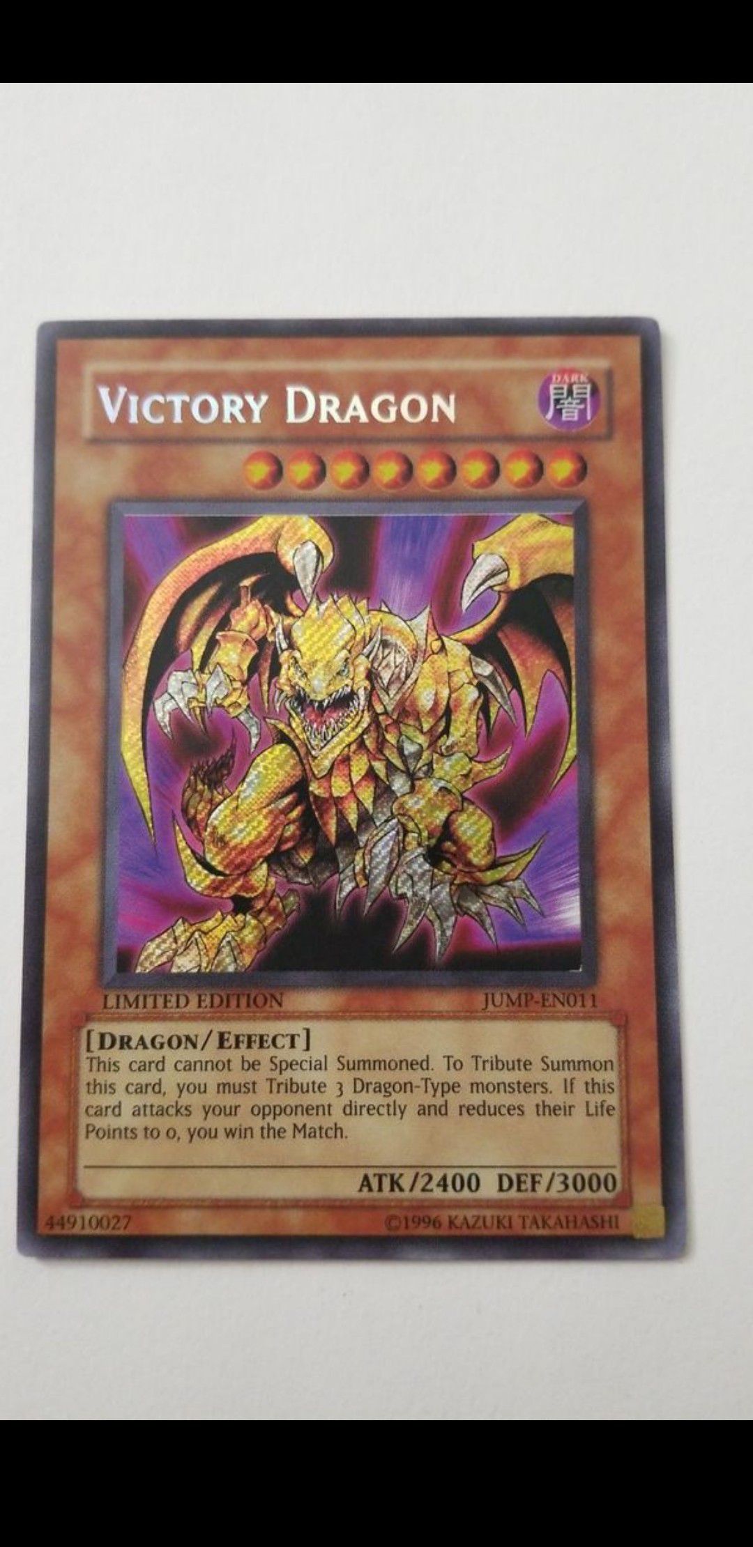 YUGIOH - Victory Dragon - Secret Rare / Limited Edition - NEAR MINT CONDITION! (JUMP-EN011)