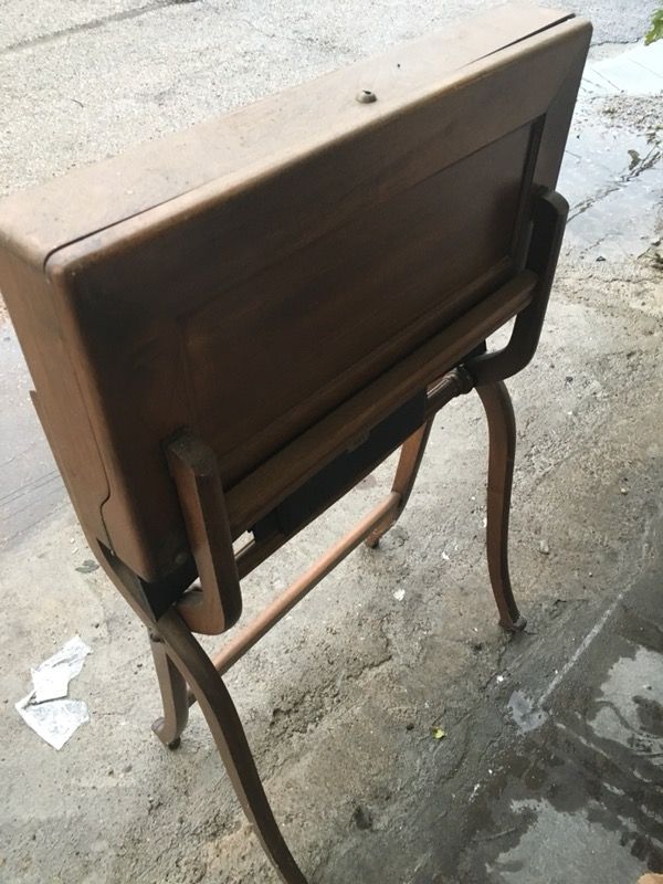 Antique drawing desk with ink container attached