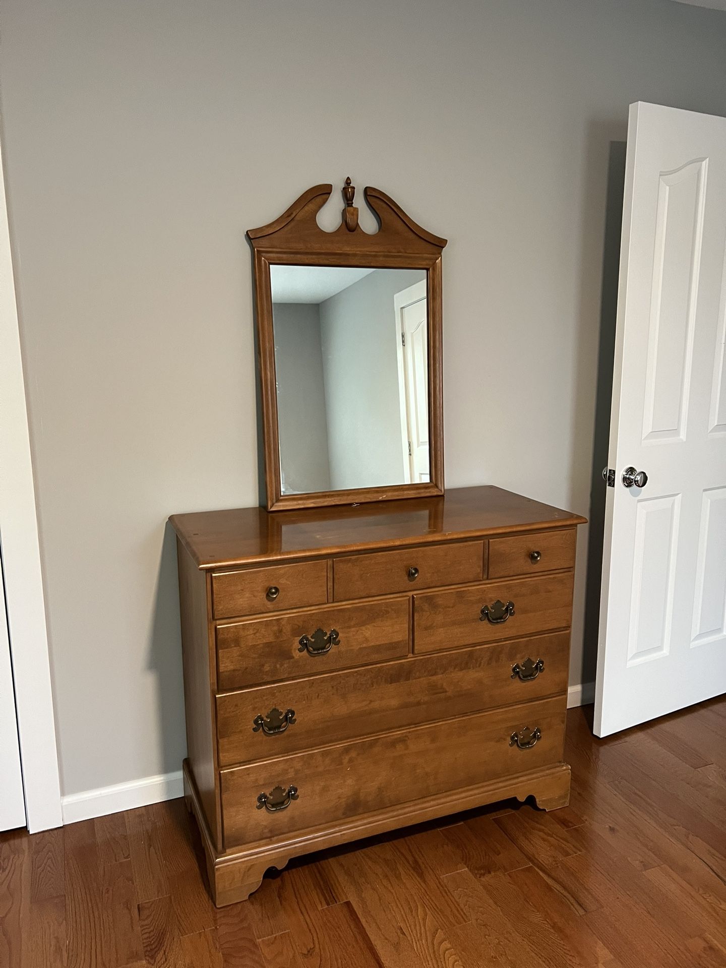 Wooden Dresser with Mirror