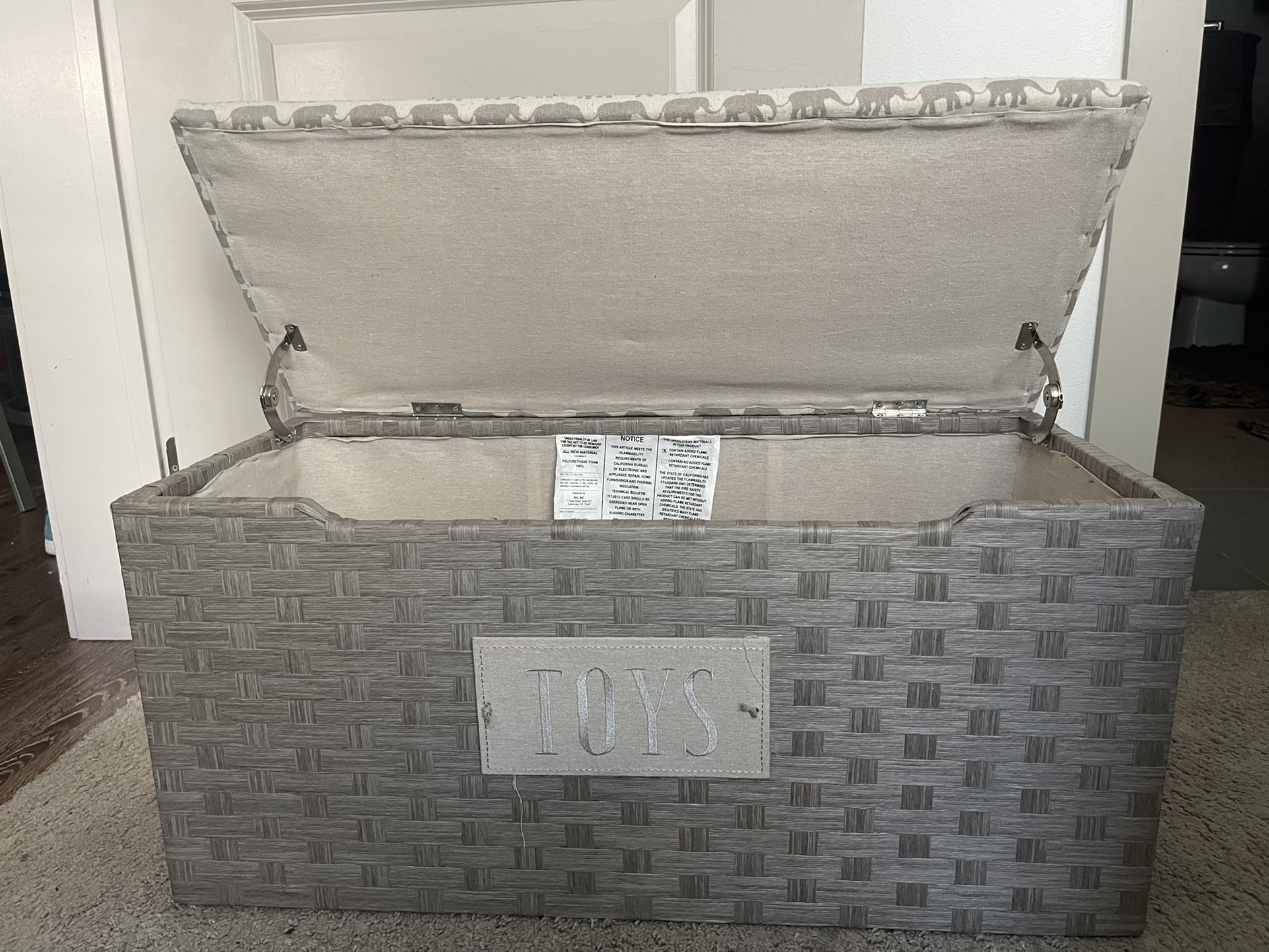 Elephant Grey Toy Storage Chest 