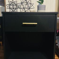 Matte Black And gold luxury finish Nightstand/End Tables 
