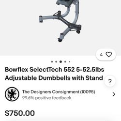 Bowflex 552 Dumbbells With Stand