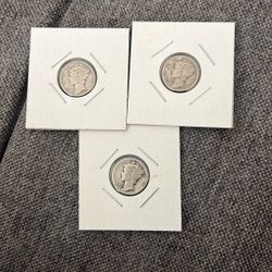 19xx-W Silver Mercury Dimes