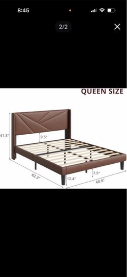 Queen Size Upholstered Platform Bed Frame