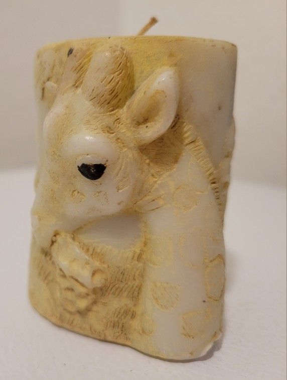 Vintage Animal Spirits 3D "GIRAFFE" Sculpted Wax Pillar Candle by Lava Enterprises