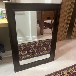 Big Mirror with Wood Frame 