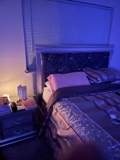Queen pillow top mattress and box spring includes headboard