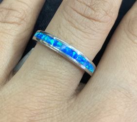 Silver Australian opal ring size 6
