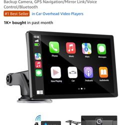 Wireless Apple Carplay Screen for Car 4K Dash Cam, 9" Portable Apple Carplay & Android Auto Car Stereo, with 1080p Backup Camera, GPS Navigation/Mirro