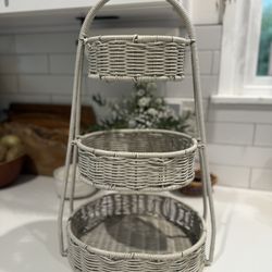 Farmhouse BoHo 3 Tier Woven Basket