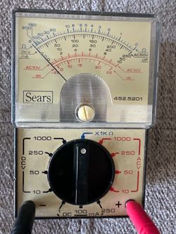 Vintage Sears (contact info removed) Pocket Analog Multimeter DC/AC Voltage Current