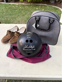 Brunswick Johnny Petraglia LT-48 Bowling Ball with Bag and Shoes