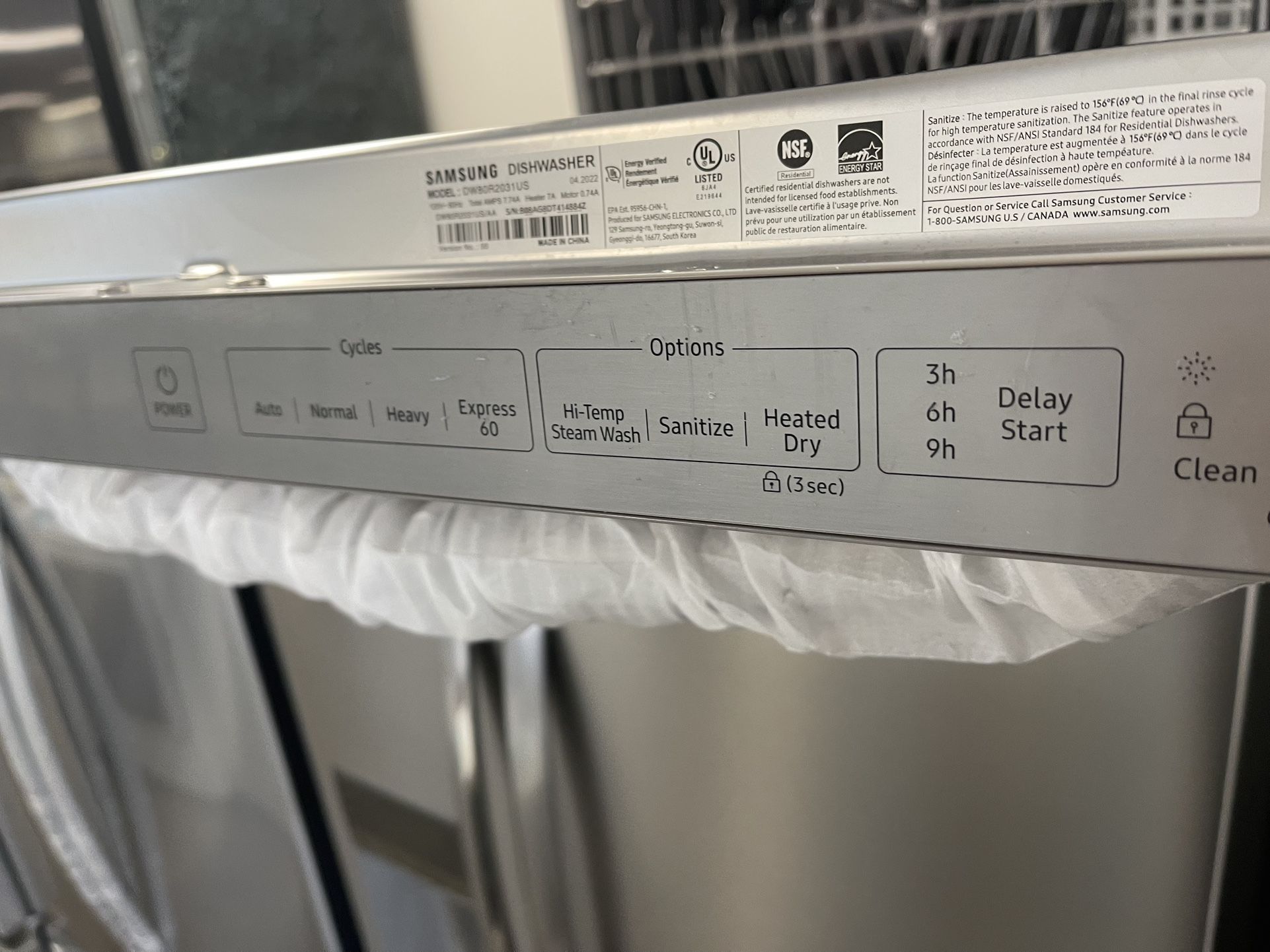 New Samsung Dishwasher 