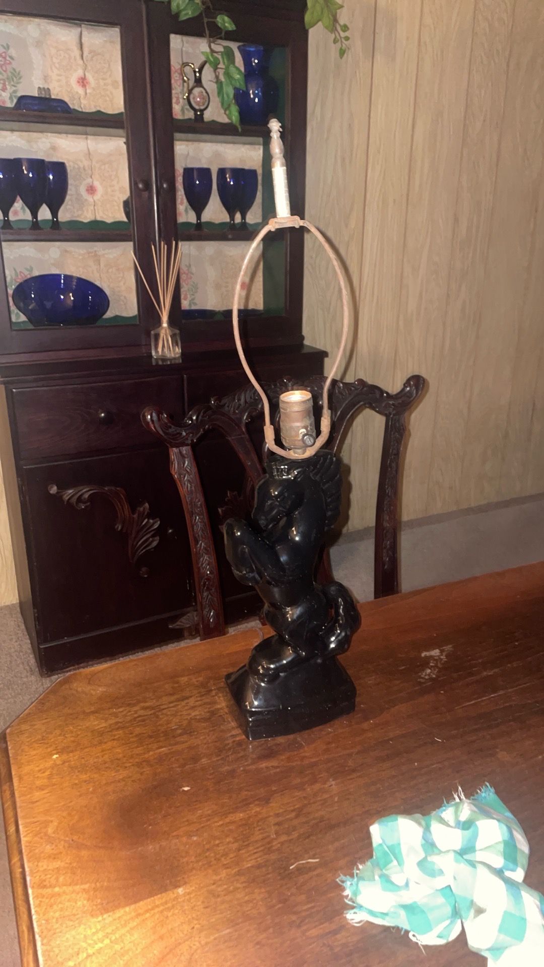 Vintage Black Stallion Lamp