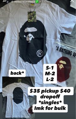 White black bape face shirt