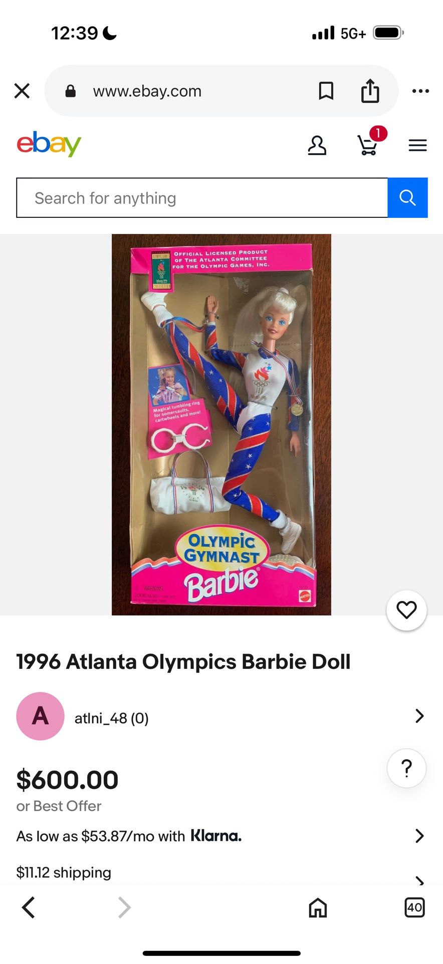 Vintage Barbie. Atlanta 1996 by Mattel.