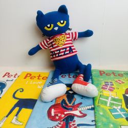 Pete the Cat Pizza Party Plush Doll & Set Of 4 Pete the Cat Children’s Books