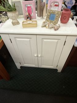 2 Matching White Cabinets- Dif Sizes