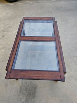 Wood & Glass Coffee Table – $20