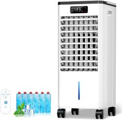 Portable Air Conditioners No Windows Needed, 3-IN-1 Swamp Cooler, Evaporative Air Cooler, 4 Modes & 3 Speeds, 2-Gal Water Tank for Long Cooling, Max 2