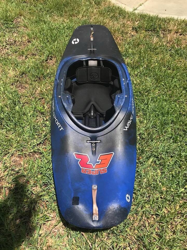 KAYAK Wavesport Super EZ with carbon fiber oar and waterproof skirt