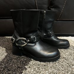 Women’s Harley-Davidson Black Leather Ankle Riding Boots Size 6.5