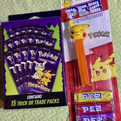 Pokémon TCG 15 Pack Sealed Cards Trick Or Treat booster box. PEZ Bundle