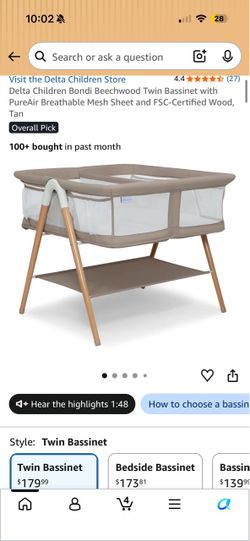 Delta twin double bassinet