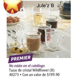 Princess House. Set De 8 Tazas Wildflower Nuevas En Su Caja 